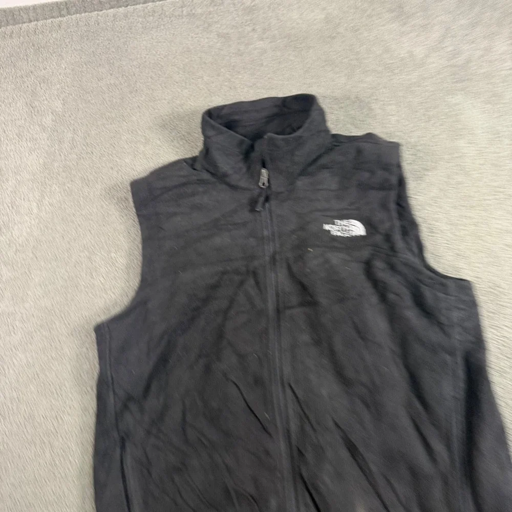 The North Face Mens Black Fleece Full Zip Vest Mock Neck Size Medium 8874